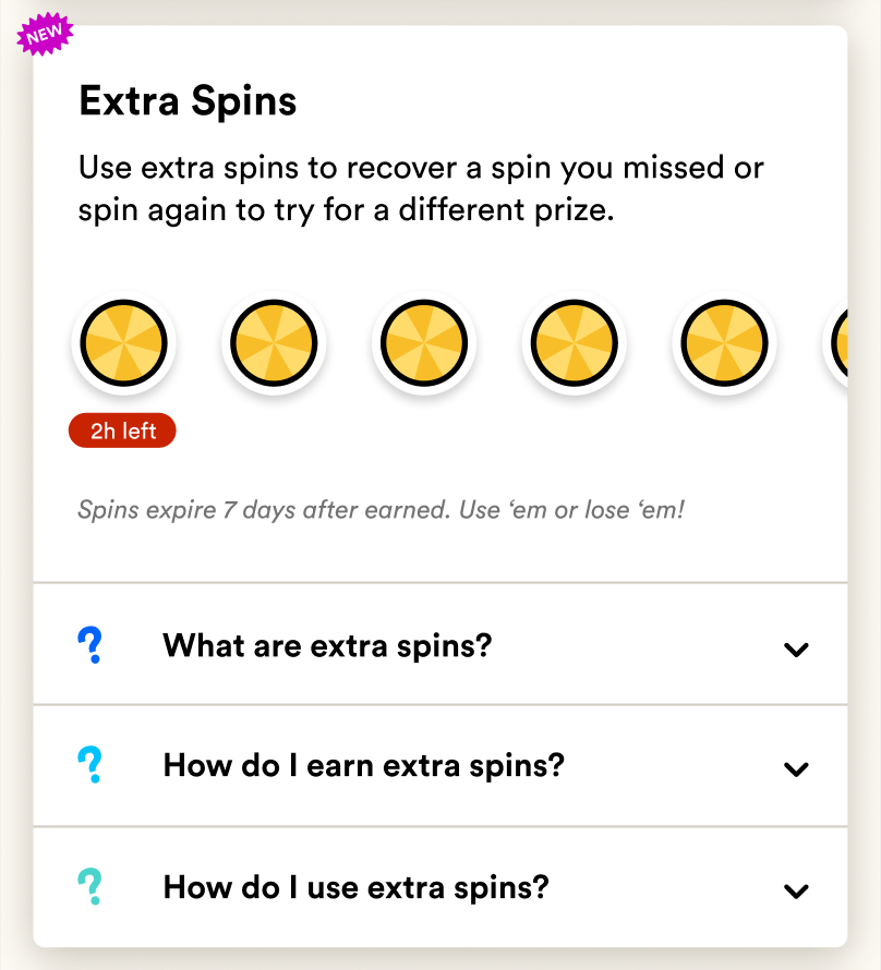 Extra Spins are Now Available